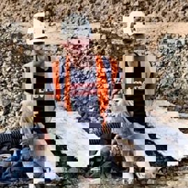 Connal Fullarton at a construction site. 